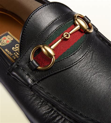 mens black loafers gucci|Gucci men's loafer with buckle.